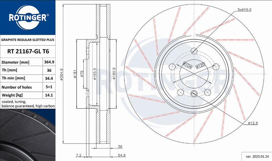 Rotinger RT 21167-GL T6 - Kočioni disk www.molydon.hr