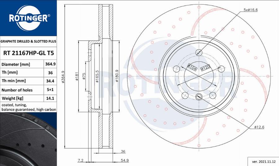 Rotinger RT 21167HP-GL T5 - Kočioni disk www.molydon.hr