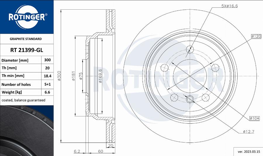 Rotinger RT 21399-GL - Kočioni disk www.molydon.hr