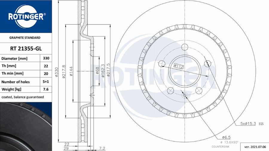 Rotinger RT 21355-GL - Kočioni disk www.molydon.hr