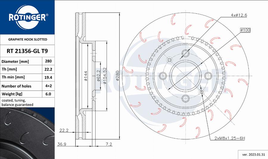 Rotinger RT 21356-GL T9 - Kočioni disk www.molydon.hr