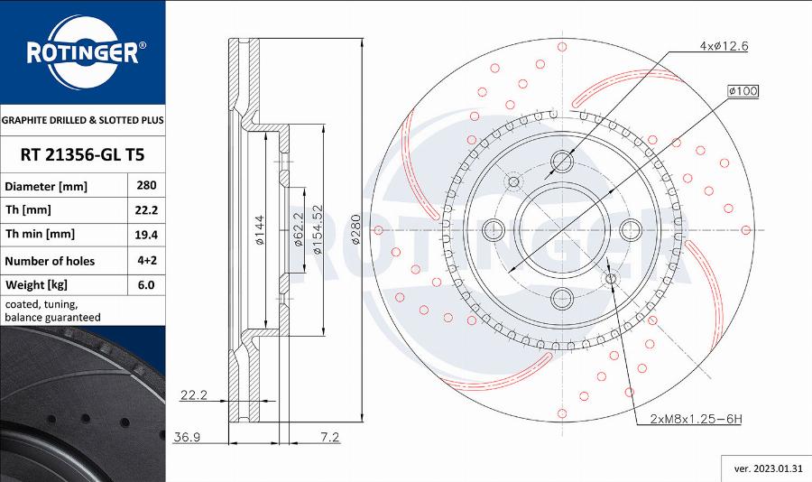 Rotinger RT 21356-GL T5 - Kočioni disk www.molydon.hr