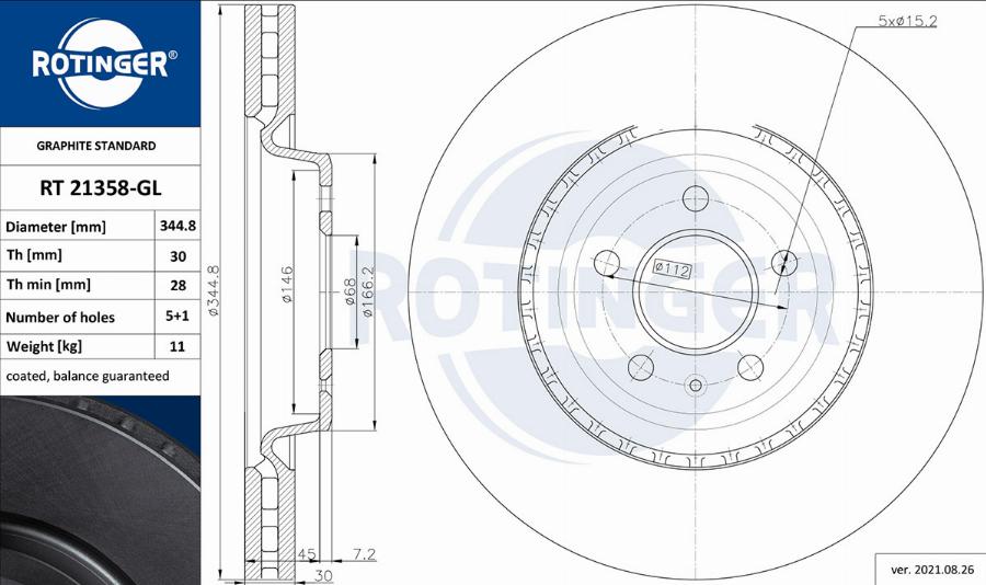 Rotinger RT 21358-GL - Kočioni disk www.molydon.hr