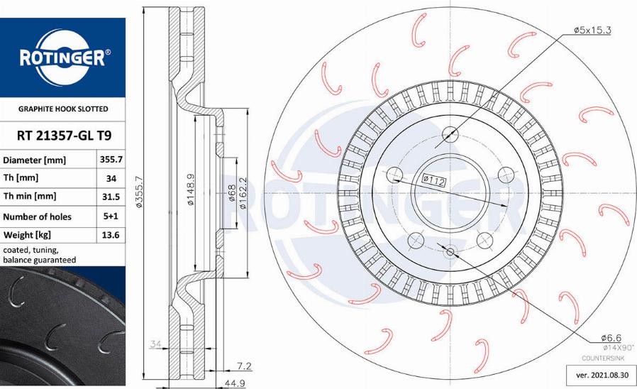 Rotinger RT 21357-GL T9 - Kočioni disk www.molydon.hr