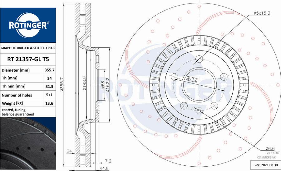 Rotinger RT 21357-GL T5 - Kočioni disk www.molydon.hr