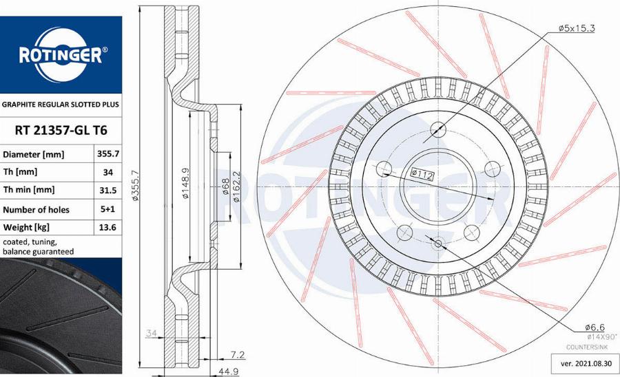 Rotinger RT 21357-GL T6 - Kočioni disk www.molydon.hr