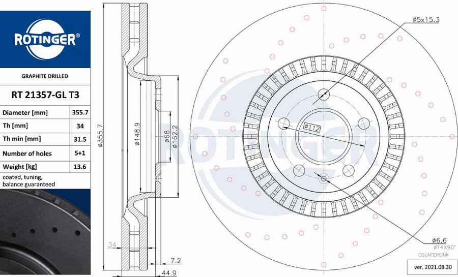 Rotinger RT 21357-GL T3 - Kočioni disk www.molydon.hr