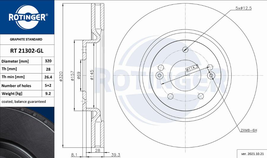 Rotinger RT 21302-GL - Kočioni disk www.molydon.hr