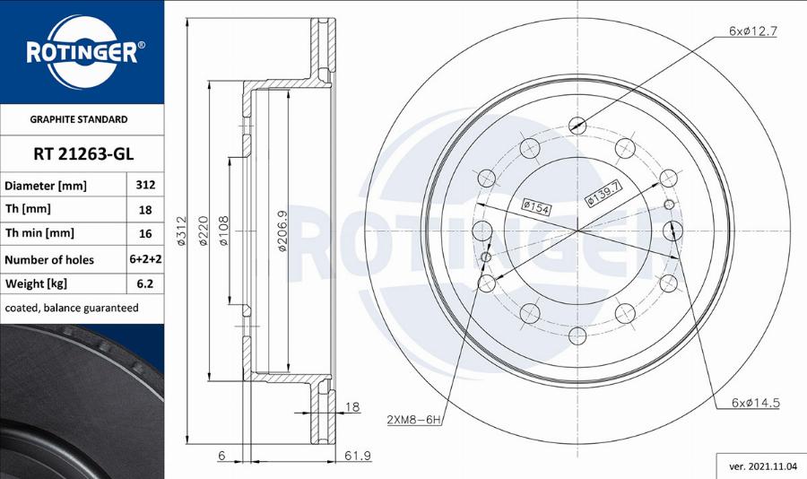 Rotinger RT 21263-GL - Kočioni disk www.molydon.hr