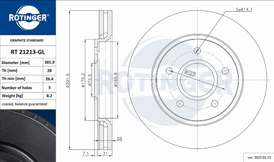 Rotinger RT 21213-GL - Kočioni disk www.molydon.hr