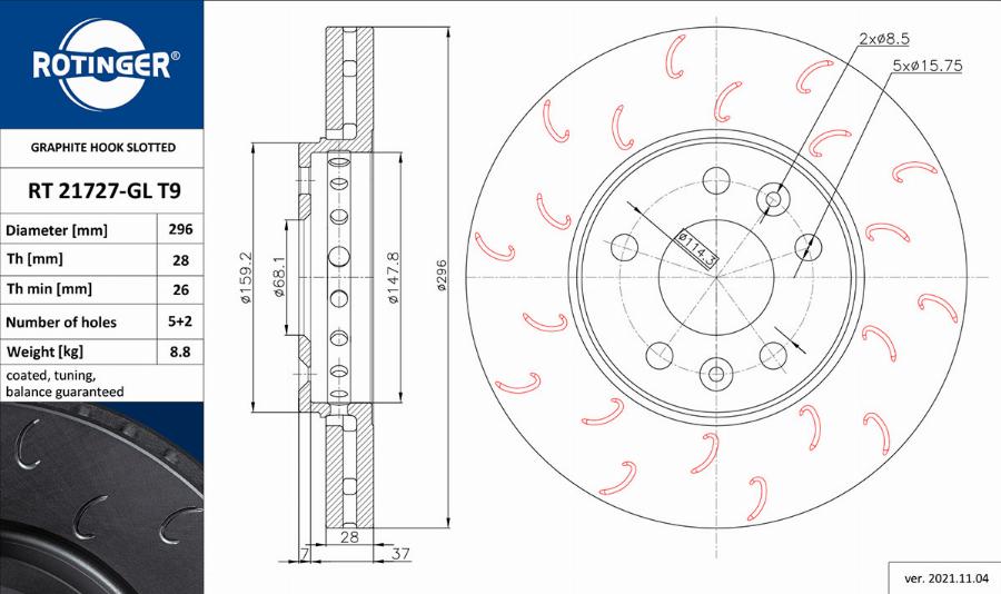 Rotinger RT 21727-GL T9 - Kočioni disk www.molydon.hr