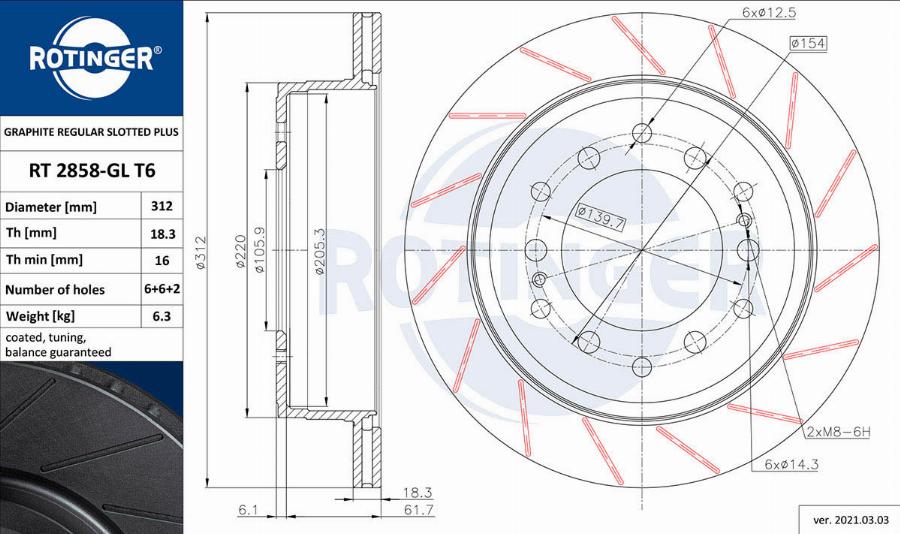 Rotinger RT 2858-GL T6 - Kočioni disk www.molydon.hr