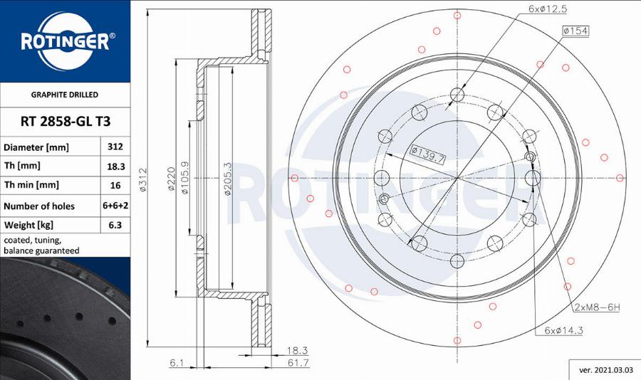 Rotinger RT 2858-GL T3 - Kočioni disk www.molydon.hr