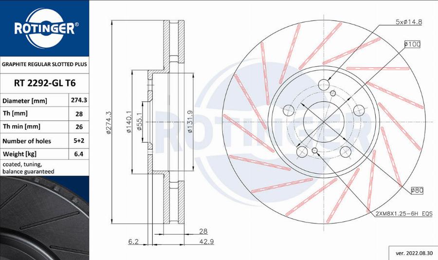 Rotinger RT 2292-GL T6 - Kočioni disk www.molydon.hr