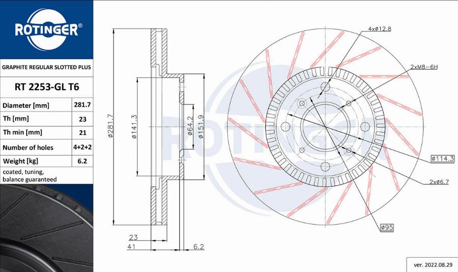 Rotinger RT 2253-GL T6 - Kočioni disk www.molydon.hr