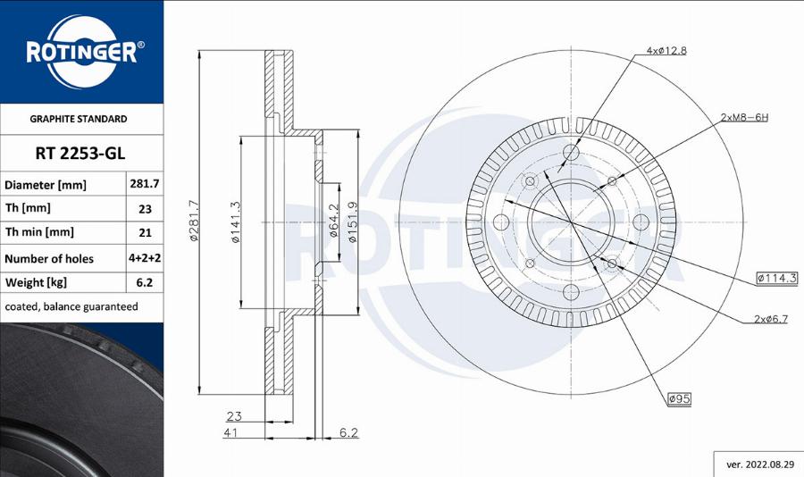 Rotinger RT 2253-GL - Kočioni disk www.molydon.hr