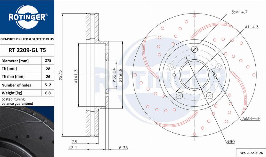 Rotinger RT 2209-GL T5 - Kočioni disk www.molydon.hr