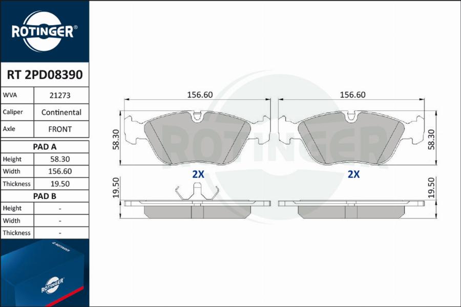 Rotinger RT 2PD08390 - Komplet Pločica, disk-kočnica www.molydon.hr