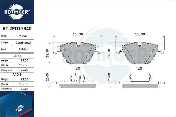 Rotinger RT 2PD17940 - Komplet Pločica, disk-kočnica www.molydon.hr