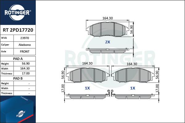 Rotinger RT 2PD17720 - Komplet Pločica, disk-kočnica www.molydon.hr