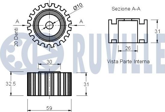 Ruville 540589 - Vodeći valjak , zupčasti remen  www.molydon.hr