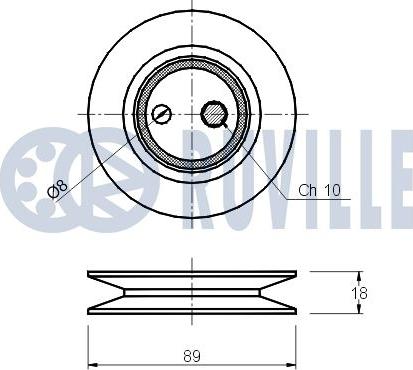 Ruville 540154 - Vodeći valjak , klinasti rebrasti remen  www.molydon.hr