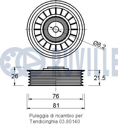 Ruville 540831 - Vodeći valjak , klinasti rebrasti remen  www.molydon.hr