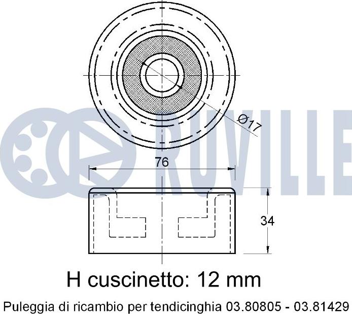 Ruville 541502 - Vodeći valjak , klinasti rebrasti remen  www.molydon.hr