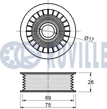 Ruville 541510 - Vodeći valjak , klinasti rebrasti remen  www.molydon.hr