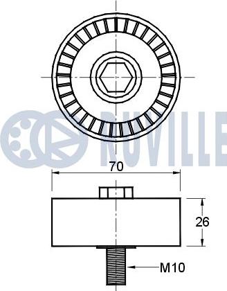 Ruville 541648 - Vodeći valjak , klinasti rebrasti remen  www.molydon.hr