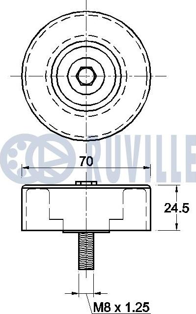 Ruville 541139 - Vodeći valjak , klinasti rebrasti remen  www.molydon.hr