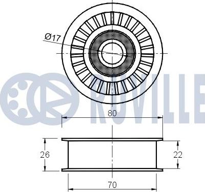 Ruville 541816 - Vodeći valjak , klinasti rebrasti remen  www.molydon.hr