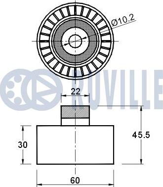 Ruville 541838 - Vodeći valjak , klinasti rebrasti remen  www.molydon.hr