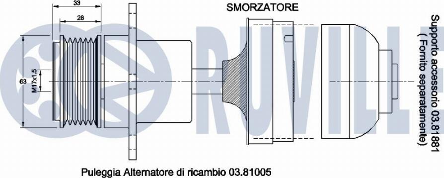 Ruville 541705 - Remenica, alternator www.molydon.hr