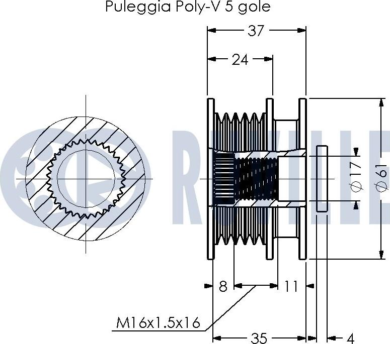 Ruville 541702 - Remenica, alternator www.molydon.hr