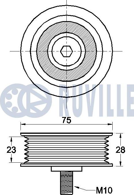 Ruville 542451 - Vodeći valjak , klinasti rebrasti remen  www.molydon.hr