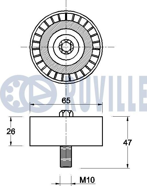 Ruville 542472 - Vodeći valjak , klinasti rebrasti remen  www.molydon.hr