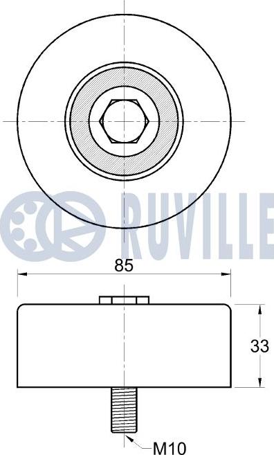 Ruville 542685 - Vodeći valjak , klinasti rebrasti remen  www.molydon.hr