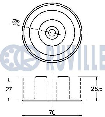 Ruville 542068 - Vodeći valjak , klinasti rebrasti remen  www.molydon.hr