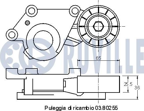 Ruville 542110 - Vodeći valjak , klinasti rebrasti remen  www.molydon.hr