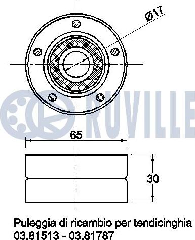 Ruville 542215 - Vodeći valjak , klinasti rebrasti remen  www.molydon.hr