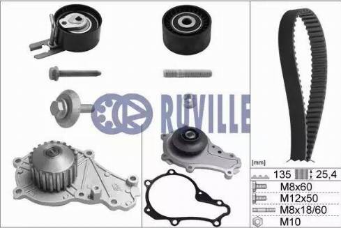 Ruville 55953711 - Vodena pumpa sa kompletom zupčastog remena www.molydon.hr