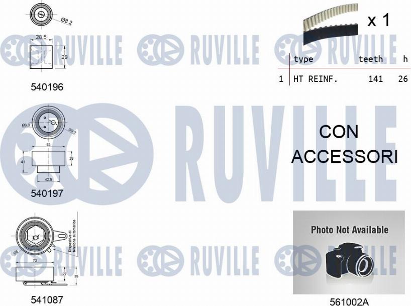 Ruville 5505041 - Vodena pumpa sa kompletom zupčastog remena www.molydon.hr