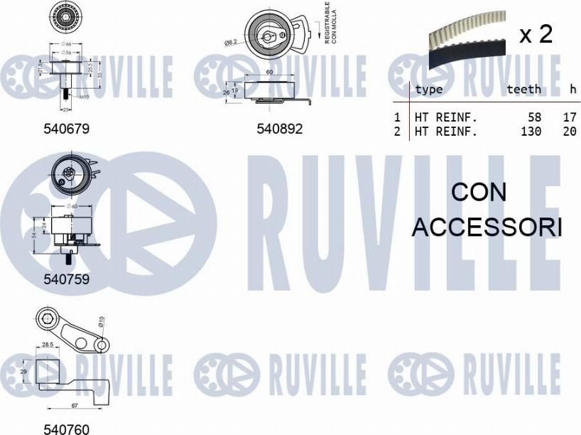 Ruville 550136 - Komplet zupčastog remena www.molydon.hr