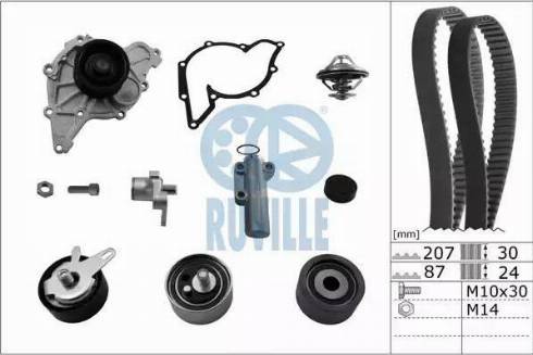 Ruville 55703771 - Vodena pumpa sa kompletom zupčastog remena www.molydon.hr