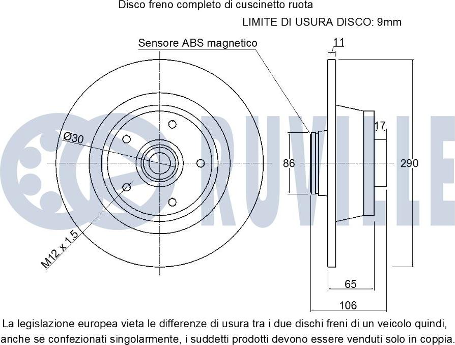 Ruville 221900 - Kočioni disk www.molydon.hr