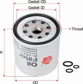 SAKURA C1511 - Filter za ulje www.molydon.hr