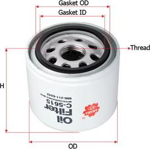 SAKURA Automotive C-5615 - Filter za ulje www.molydon.hr