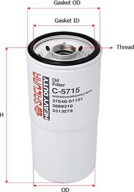 SAKURA Automotive C-5715 - Filter za ulje www.molydon.hr