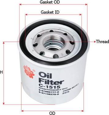 SAKURA Automotive C-1515 - Filter za ulje www.molydon.hr